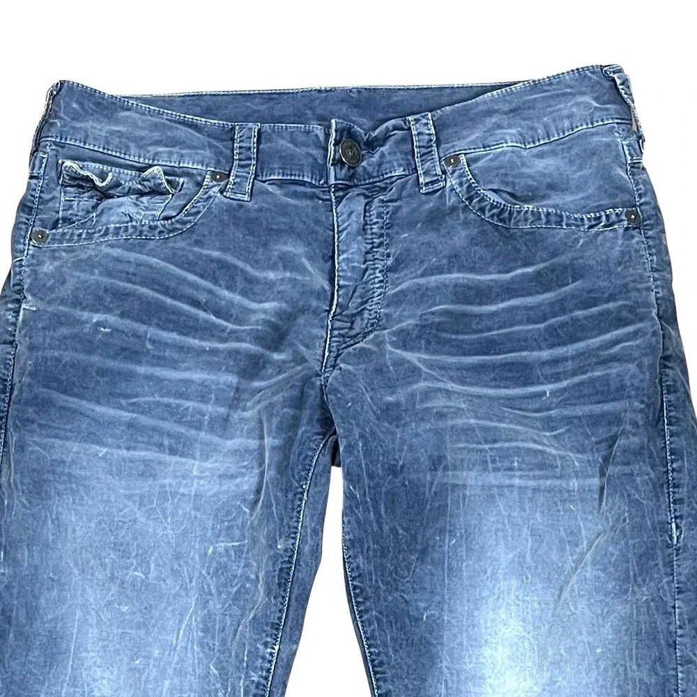 True Religion Ricky Relaxed Straight Corduroys Mens 33, Fits 34x33 Fade Whiskers